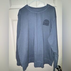 Blue Crewneck Sweatshirt with Wave Logo